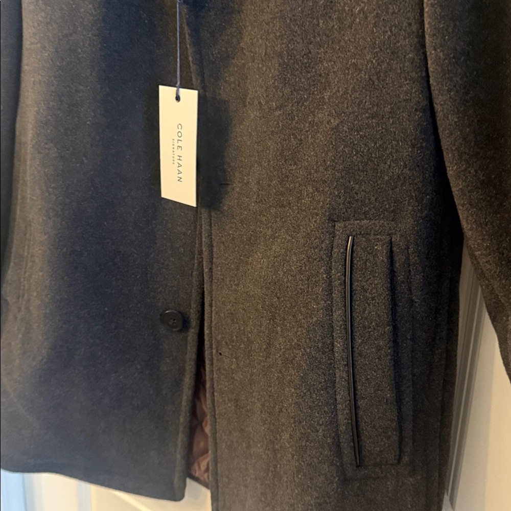 Cole Haan Men's Charcoal Car Coat - Picture 11 of 14